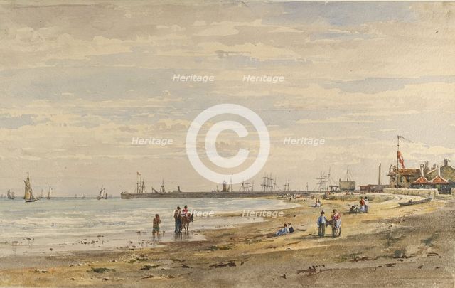 Ramsgate Pier, August 1838. Artists: Caroline Davidson, Charles Davidson.