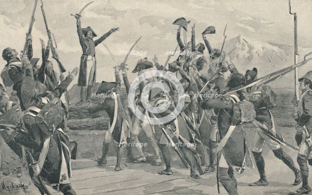 'Rampon's Soldiers Taking The Oath Never To Surrender', 1796, (1896). Artist: Unknown.