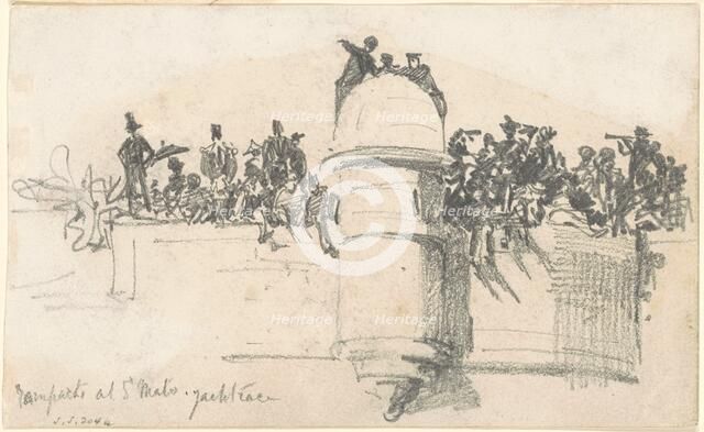 Ramparts at St. Malo?Yacht Race, 1875. Creator: John Singer Sargent.