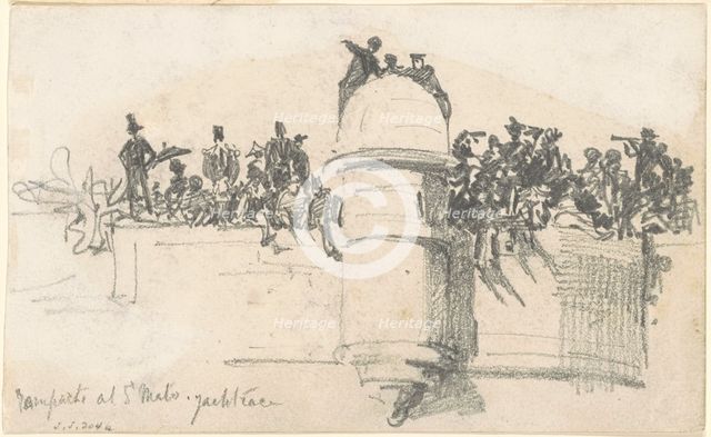 Ramparts at St. Malo?Yacht Race, 1875. Creator: John Singer Sargent.