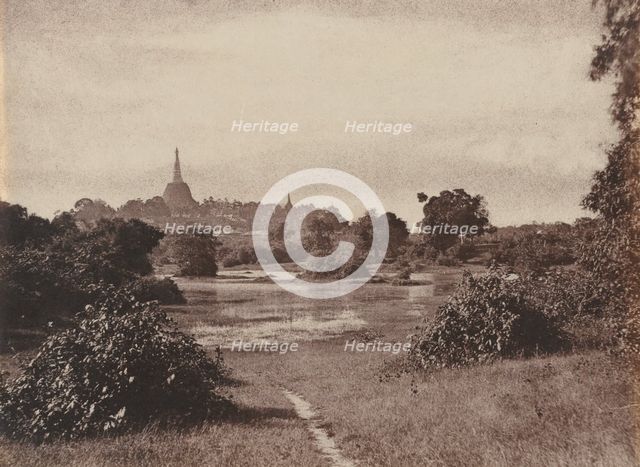 Rangoon. View Near the Lake, 1855. Creator: Captain Linnaeus Tripe (British, 1822-1902).