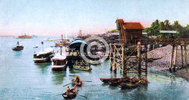 Rangoon Harbour, Myanmar, c1900s. Artist: Unknown