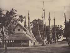 Rangoon: Henzas on the East Side of the Shwe Dagon Pagoda, November 1855. Creator: Captain Linnaeus Tripe