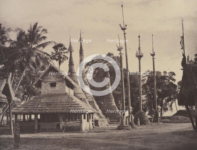 Rangoon: Henzas on the East Side of the Shwe Dagon Pagoda, November 1855. Creator: Captain Linnaeus Tripe.