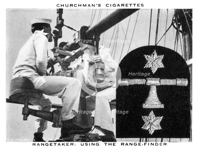 Rangetaker: Using The Range-Finder, 1937.Artist: WA & AC Churchman