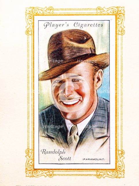 Randolph Scott Collectables Picture of movie stars that came with the Players cigarette packet, 1934 Creator: Unknown.