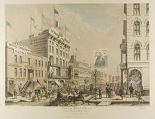 Randolph Street, Chicago, from Clark to State Streets in the ..., published 1926–28 (1865 depicted). Creator: Raoul Varin