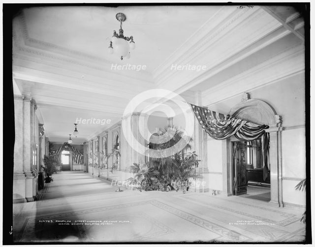 Randolph Street corridor, second floor, Wayne County Building, Detroit, c1902. Creator: Unknown.