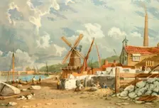 Randalls Flint Mill, Nine Elms, Battersea, 1830, (1947). Creator: John Varley I