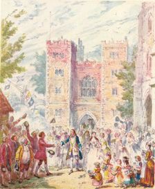 Randulph Crew's Marriage with Hilda at Lambeth Church, (1842), 1903. Creator: Unknown
