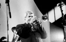 Randy Sandke, Louis Armstrong Centennial Band, Brecon Jazz Festival, Brecon, Powys, Wales, Aug 2001. Creator: Brian O'Connor