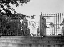 Rankin, Jeanette I.E. Jeannette, Rep. from Montana, 1917-1919. Leaving White House, 1917. Creator: Harris & Ewing