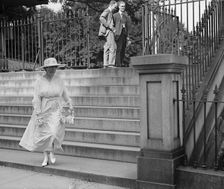 Rankin, Jeanette I.E. Jeannette, Rep. from Montana, 1917-1919. Leaving White House, 1917. Creator: Harris & Ewing