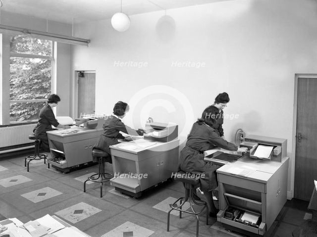 Rank Xerox copiers at British Steel, 1962.  Creator: Michael Walters.
