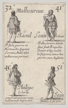Raoul ... / Louis le Jeune..., from Game of the Kings of France (Jeu des Rois de France), 1644. Creator: Stefano della Bella
