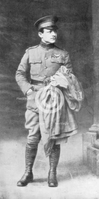 Raoul Lufbery, French-American fighter pilot and flying ace of World War I, 1914-1918. Artist: Unknown