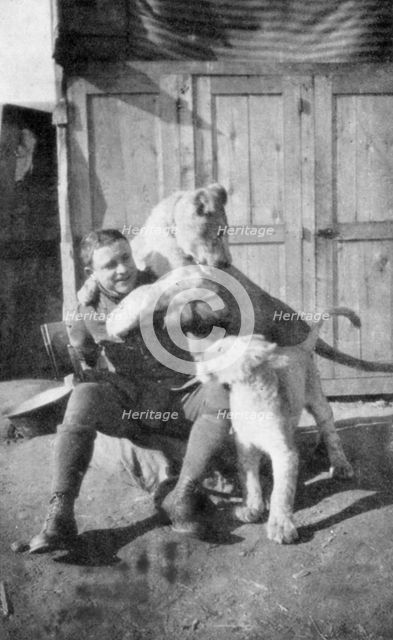 Raoul Lufbery, French-American fighter pilot and flying ace of World War I, 1917. Artist: Unknown