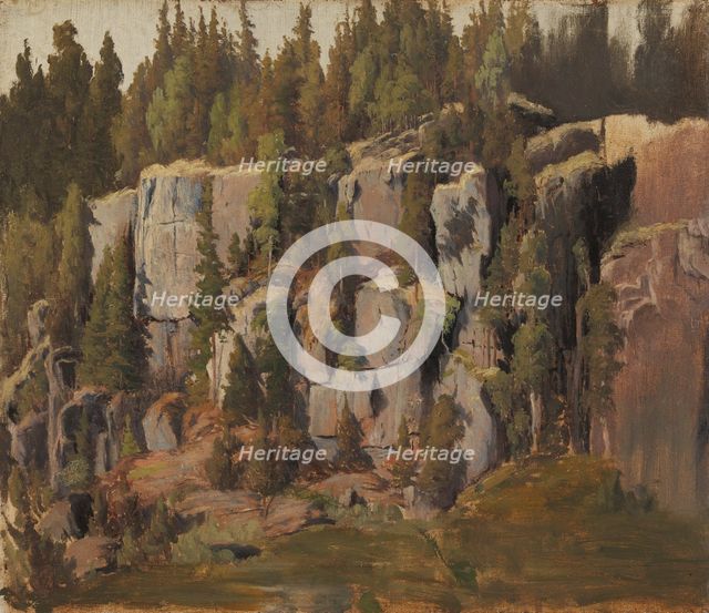 Rapakivi Rocks; Weathered Rocks, 1871. Creator: Fanny Churberg.