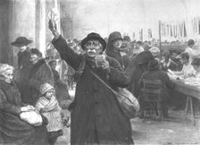 Rapatries; apres la distribution des lettres: "Ils sont vivants tous les deux ! " Creator: J Simont