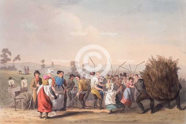 Rape threshing, 1st November 1813. Creators: Robert Havell, Robert Havell.