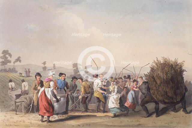 Rape threshing, 1st November 1813. Artist: Robert Havell