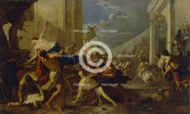 Rape of the Sabine Women, 1630. Creator: Johann Heinrich Schonfeld.