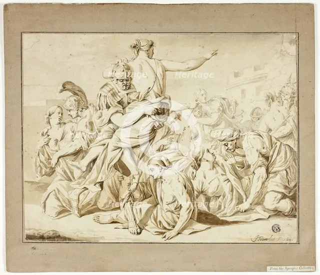 Rape of the Sabines, c.1681. Creator: Jacob Toorenvliet.