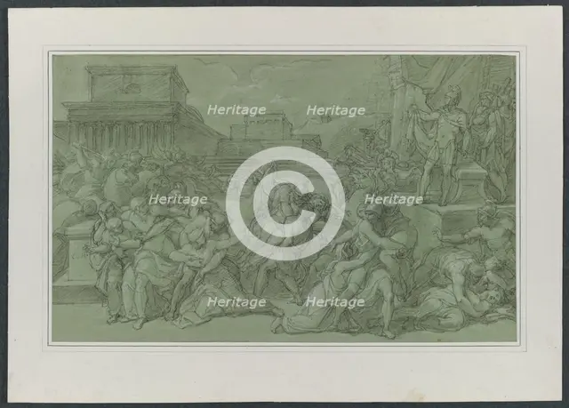 Rape of the Sabines, c. 1820. Creator: Vincenzo Camuccini (Italian, 1771-1844).