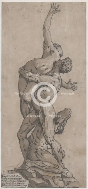 Rape of a Sabine Woman, 1584. Creator: Andrea Andreani.