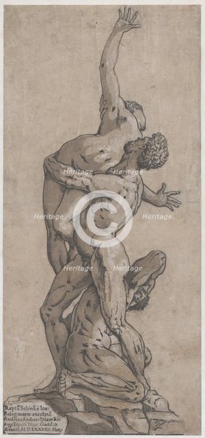 Rape of a Sabine Woman, 1584. Creator: Andrea Andreani.