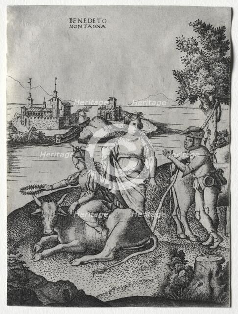 Rape of Europa, c. 1515-1520. Creator: Benedetto Montagna (Italian, c. 1481-1555/58).