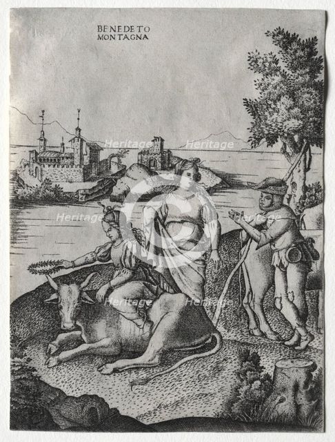 Rape of Europa, c. 1515-1520. Creator: Benedetto Montagna (Italian, c. 1481-1555/58).