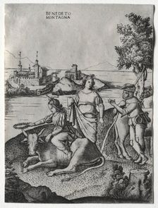 Rape of Europa, c. 1515-1520. Creator: Benedetto Montagna (Italian, c. 1481-1555/58)