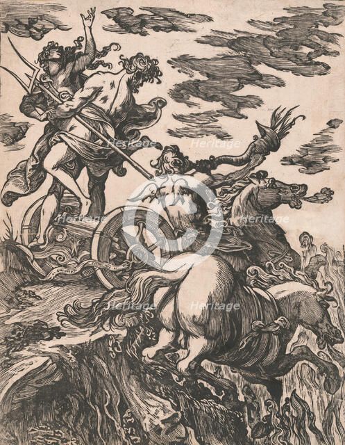 Rape of Persephone with Pluto on horseback at right, 1590-1607. Creator: Giuseppe Scolari.