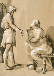 Raphael and His Mistress, Mid-16th century. Creator: Ugo da Carpi