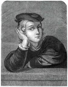 Raphael at the age of 15 - painted by himself - from the Louvre Gallery, 1845. Creator: Unknown