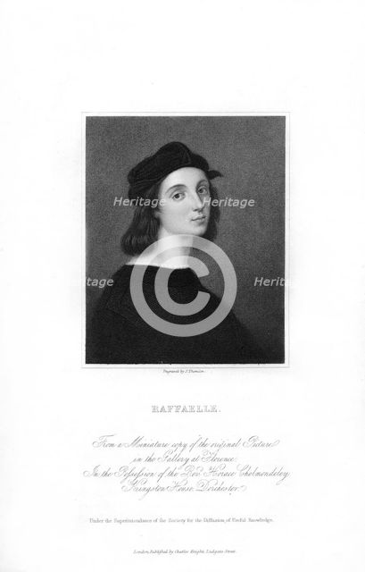 Raphael, Italian Reanaissance artist, (c1836).Artist: J Thomson