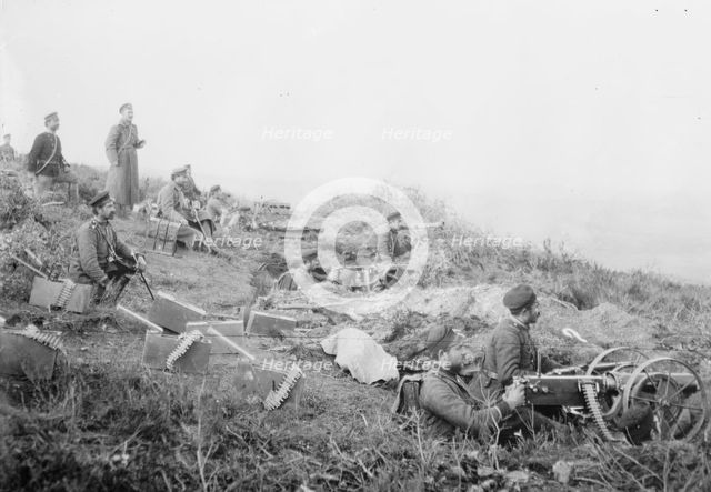 Rapid fire guns before Tchataldja #1, between c1910 and c1915. Creator: Bain News Service.