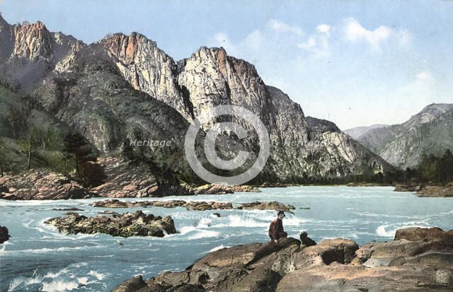 Rapid on the Katun River Above the Village of Chemal, 1911-1913. Creator: Sergei Ivanovich Borisov.