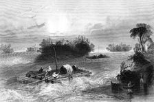 Rapids on the approach to the village of Cedars, Canada, 1842.Artist: JC Bentley