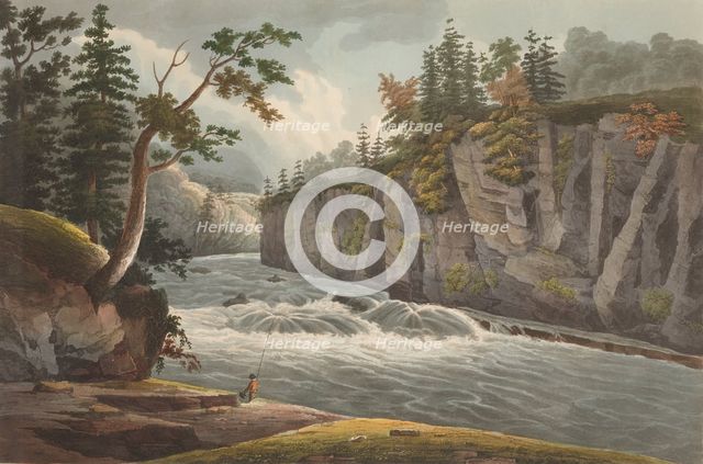 Rapids Above Hadley's Falls (No. 4 of The Hudson River Portfolio), 1822-23. Creator: John Hill.