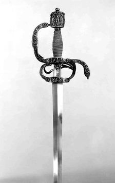 Rapier of Ambrogio Spinola (1569-1630) with Scabbard Chape, Northern European, poss. France, c1600. Creator: M. I. F.