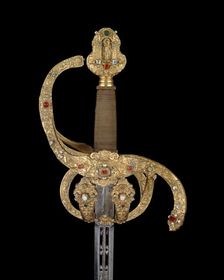 Rapier of Prince-Elector Christian II of Saxony, hilt, German, Dresden; blade, Spanish, Toledo, 1606 Creators: Israel Schuech, Juan Martinez