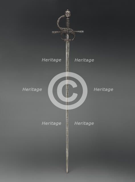 Rapier, hilt, Northern European, possibly German; blade, Italian, Belluno, ca. 1610-20. Creator: Pietro de Formicano.