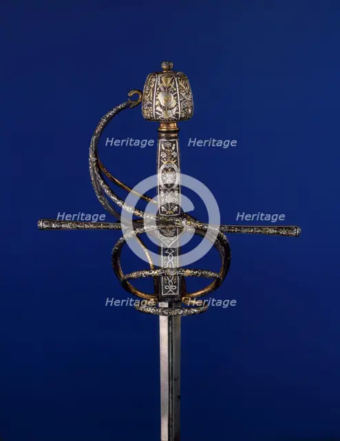 Rapier with Scabbard, French or Italian, ca. 1620-30. Creators: Unknown, Gasparo Mola.