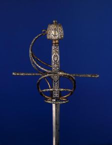 Rapier with Scabbard, French or Italian, ca. 1620-30. Creators: Unknown, Gasparo Mola