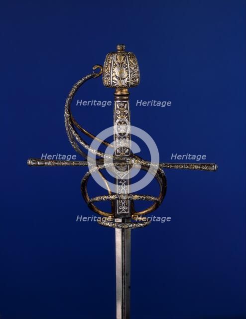 Rapier with Scabbard, French or Italian, ca. 1620-30. Creators: Unknown, Gasparo Mola.