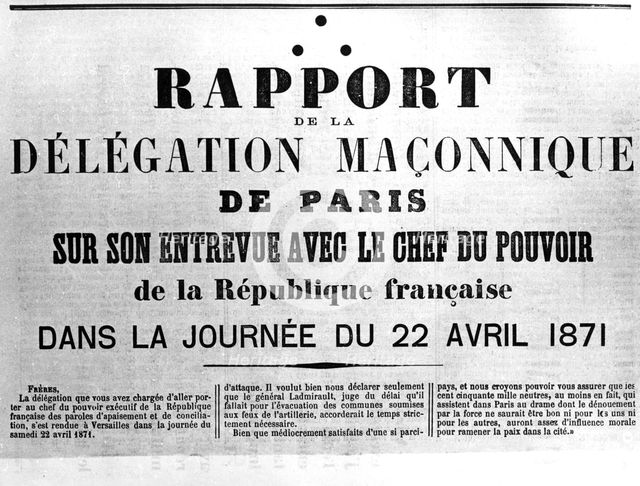 Rapport de la Delagation Maconnique, from French Political posters of the Paris Commune Artist: Unknown
