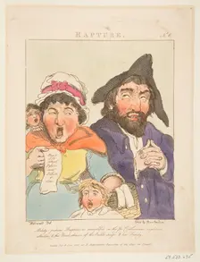 Rapture (Le Brun Travested, or Caricatures of the Passions), January 21, 1800. Creator: Thomas Rowlandson