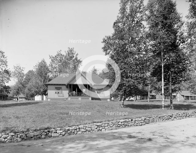 Raquette Lake, cottage at the Antlers (Spruces), Adirondack Mts., N.Y., between 1900 and 1905. Creator: Unknown.